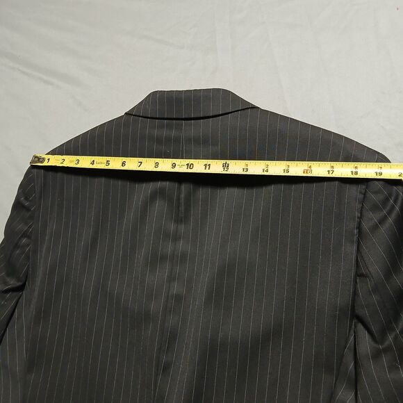 Ralph Lauren 42R Blazer Black Classic Retro Stripe Preppy Wool Sport Coat Jacket - Picture 6 of 11
